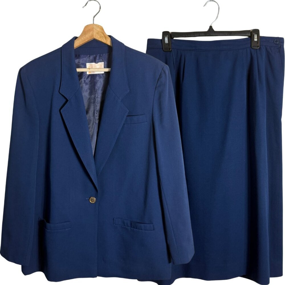 Pendleton Blue Blazer and Skirt Set